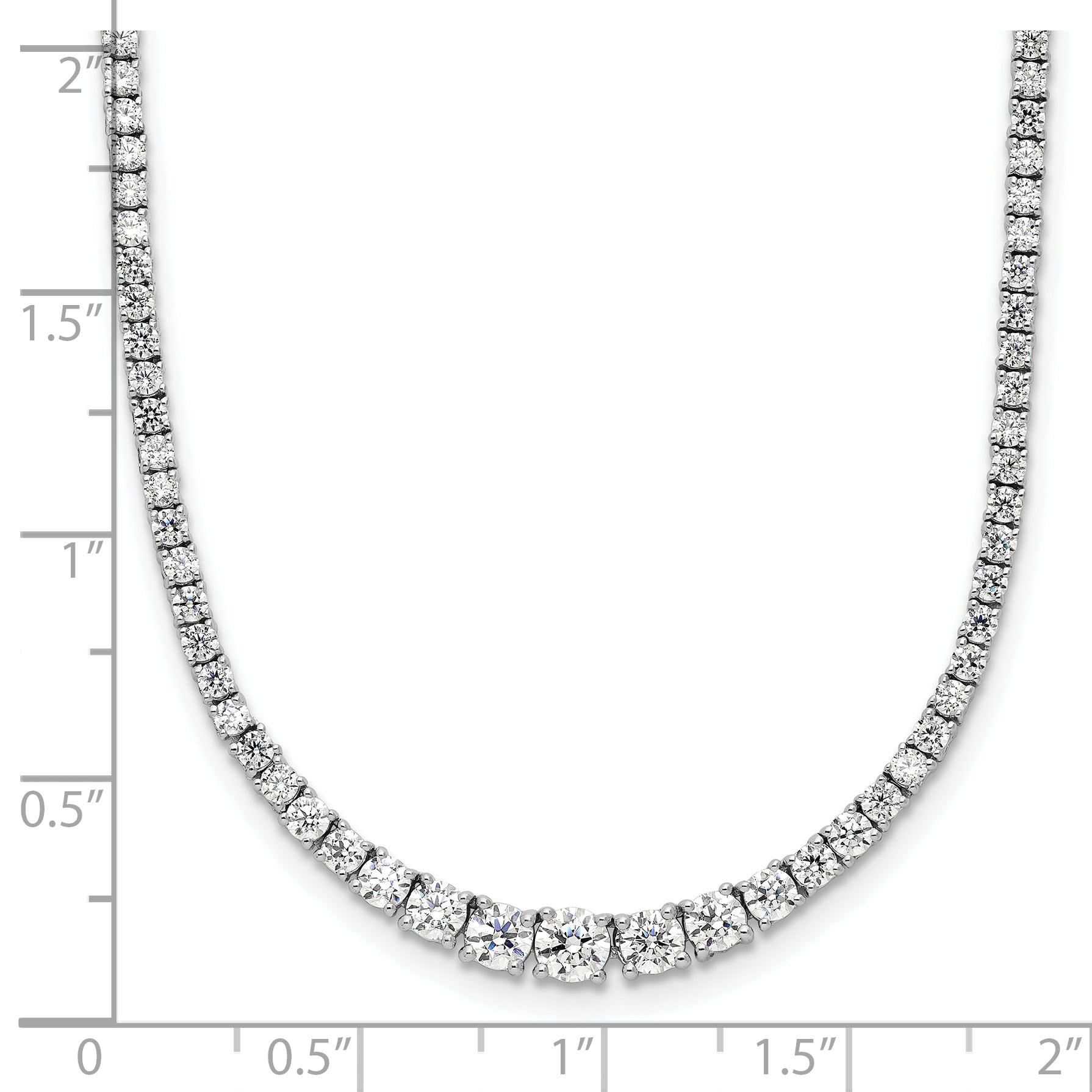 14kw Graduating Lab Grown Diamond Tennis Style Bolo Necklace