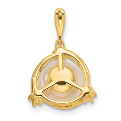 14k Lab Grown Diamond & FWC Pearl Pendant