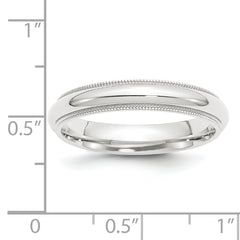 Platinum 4mm Polished Milgrain Comfort-Fit Wedding Band Size 5