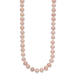 14k 6-7mm Pink Near Round Freshwater Cultured Pearl Necklace