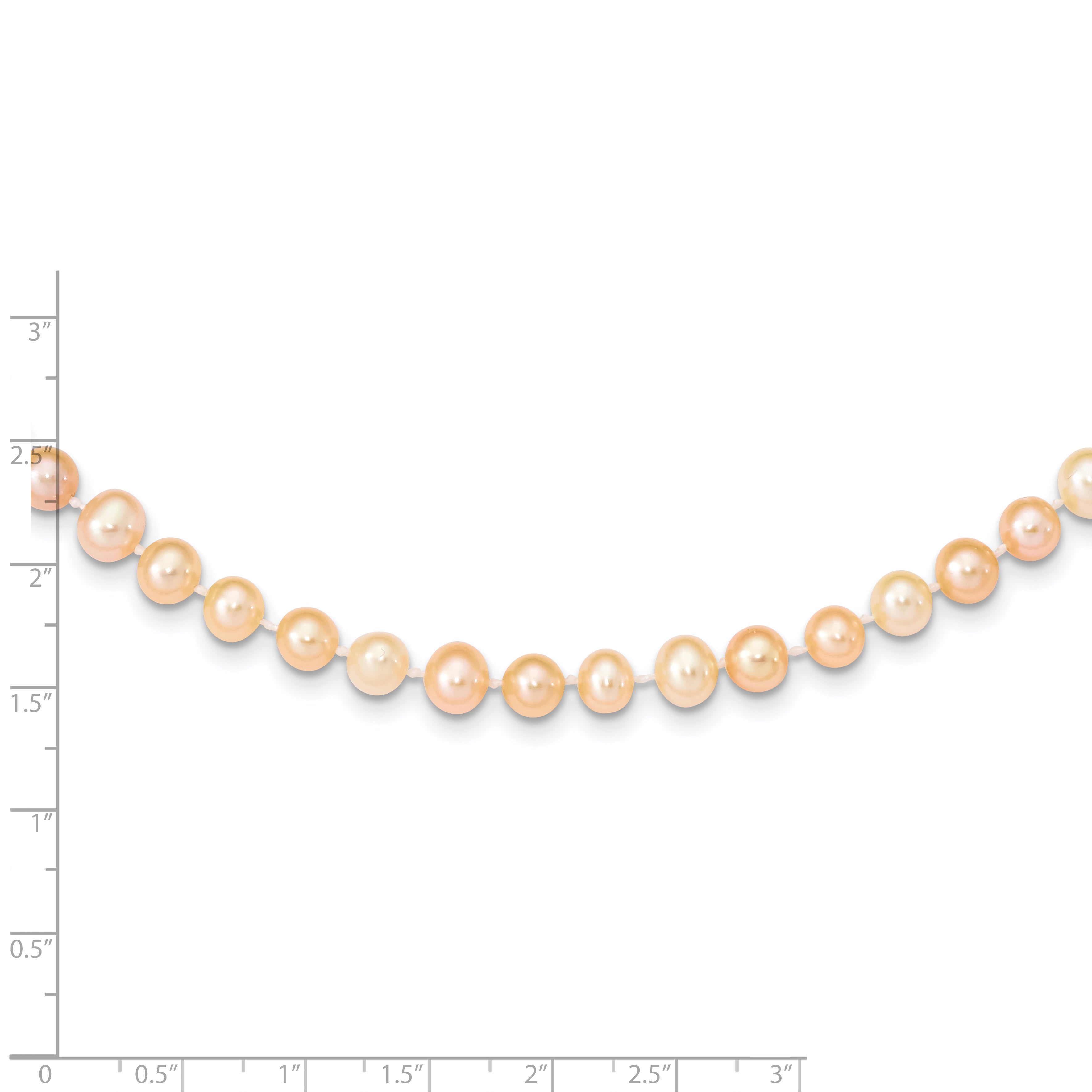 14k 6-7mm Pink Near Round Freshwater Cultured Pearl Necklace