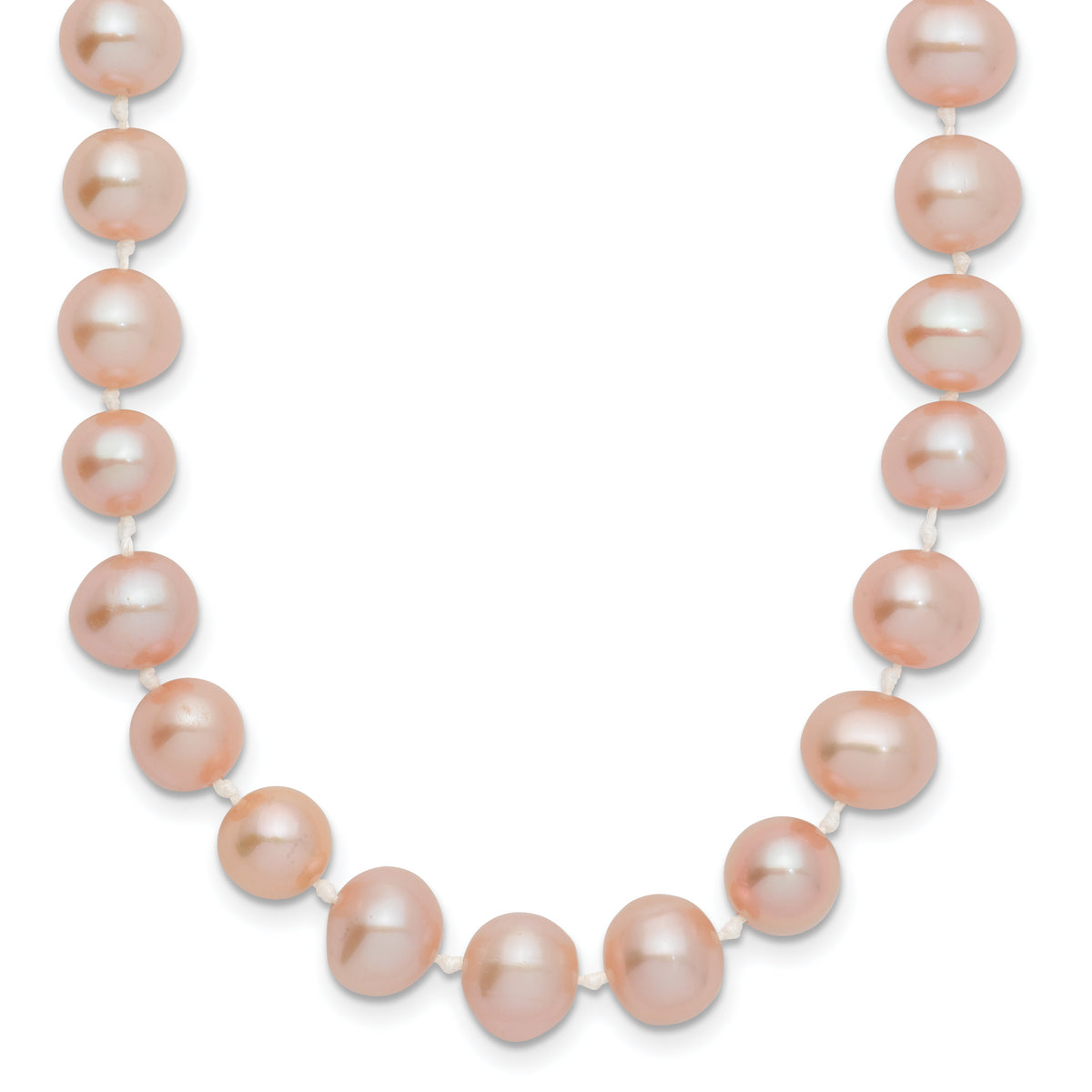 14k 7-8mm Pink Near Round Freshwater Cultured Pearl Necklace