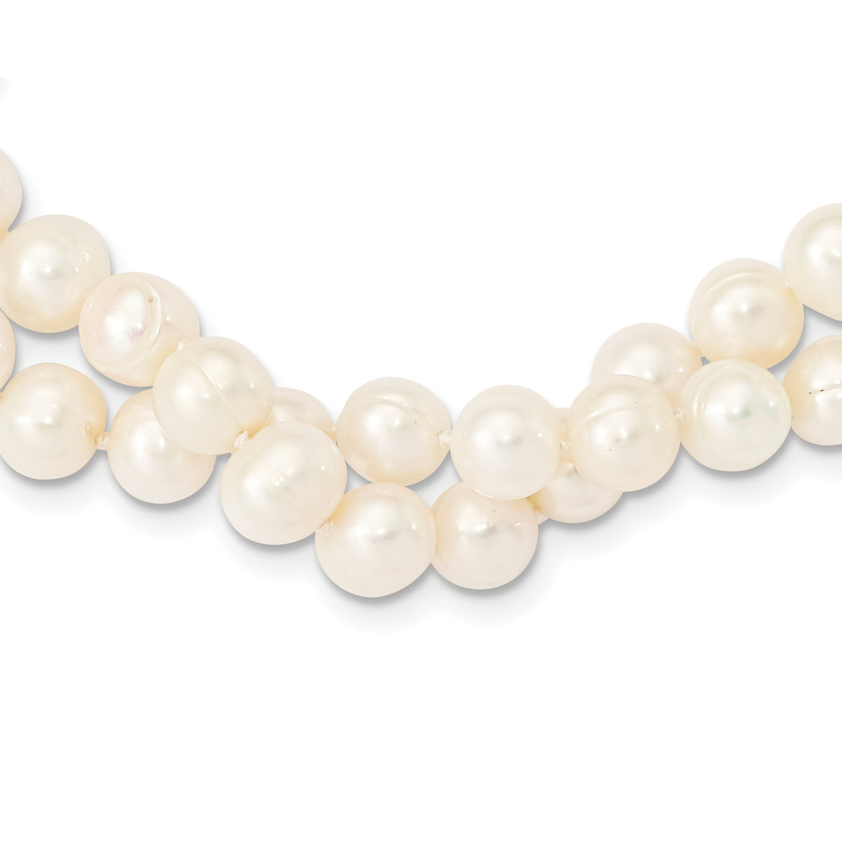 14k 7-9mm White Freshwater Cultured Pearl 2-strand Necklace