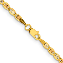 14K 16 inch 2.75mm Tri-color Pav‚ Valentino with Lobster Clasp Chain