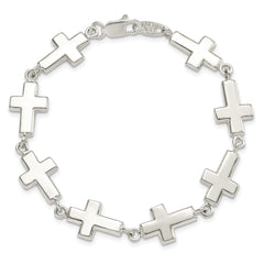 Sterling Silver Crosses Bracelet