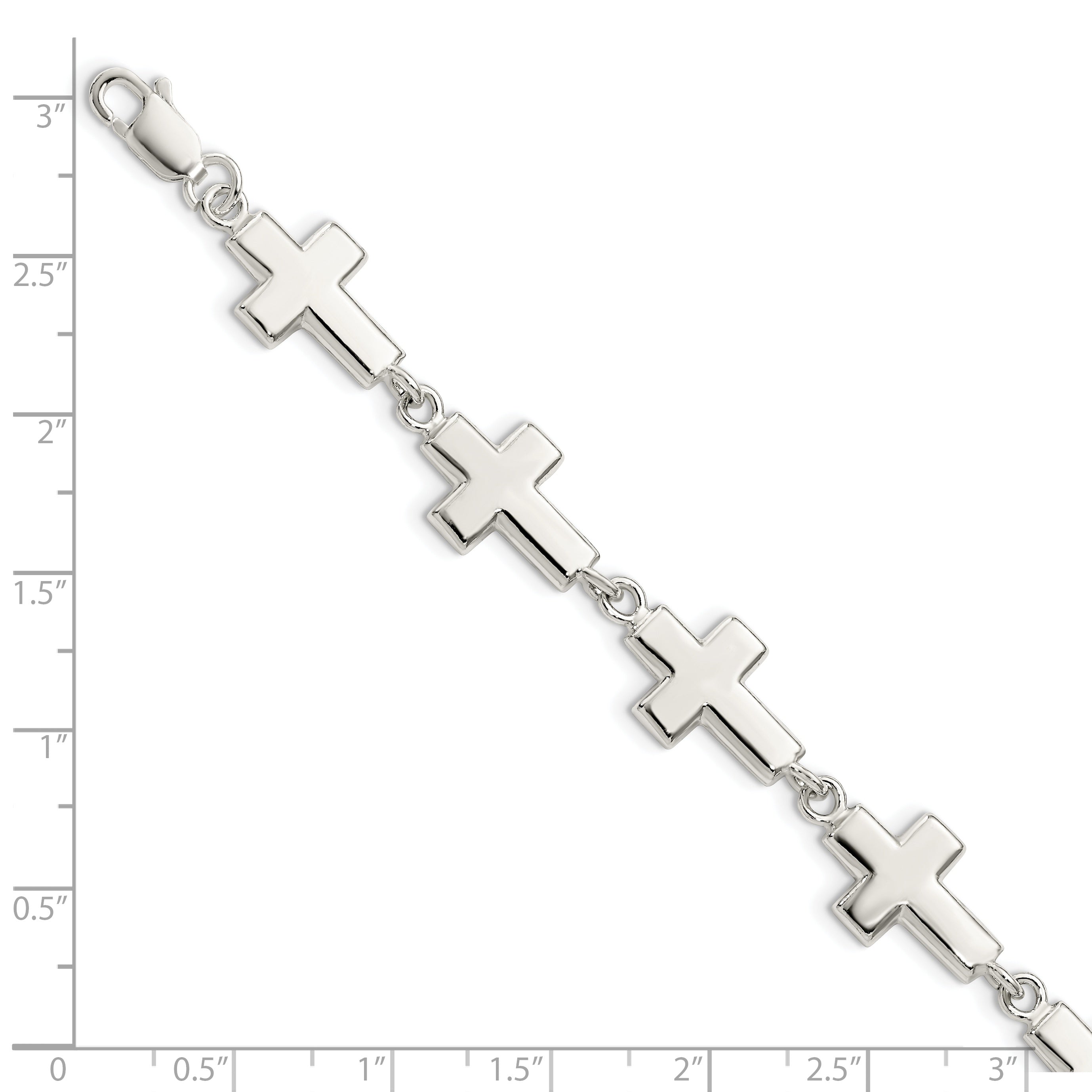 Sterling Silver Crosses Bracelet