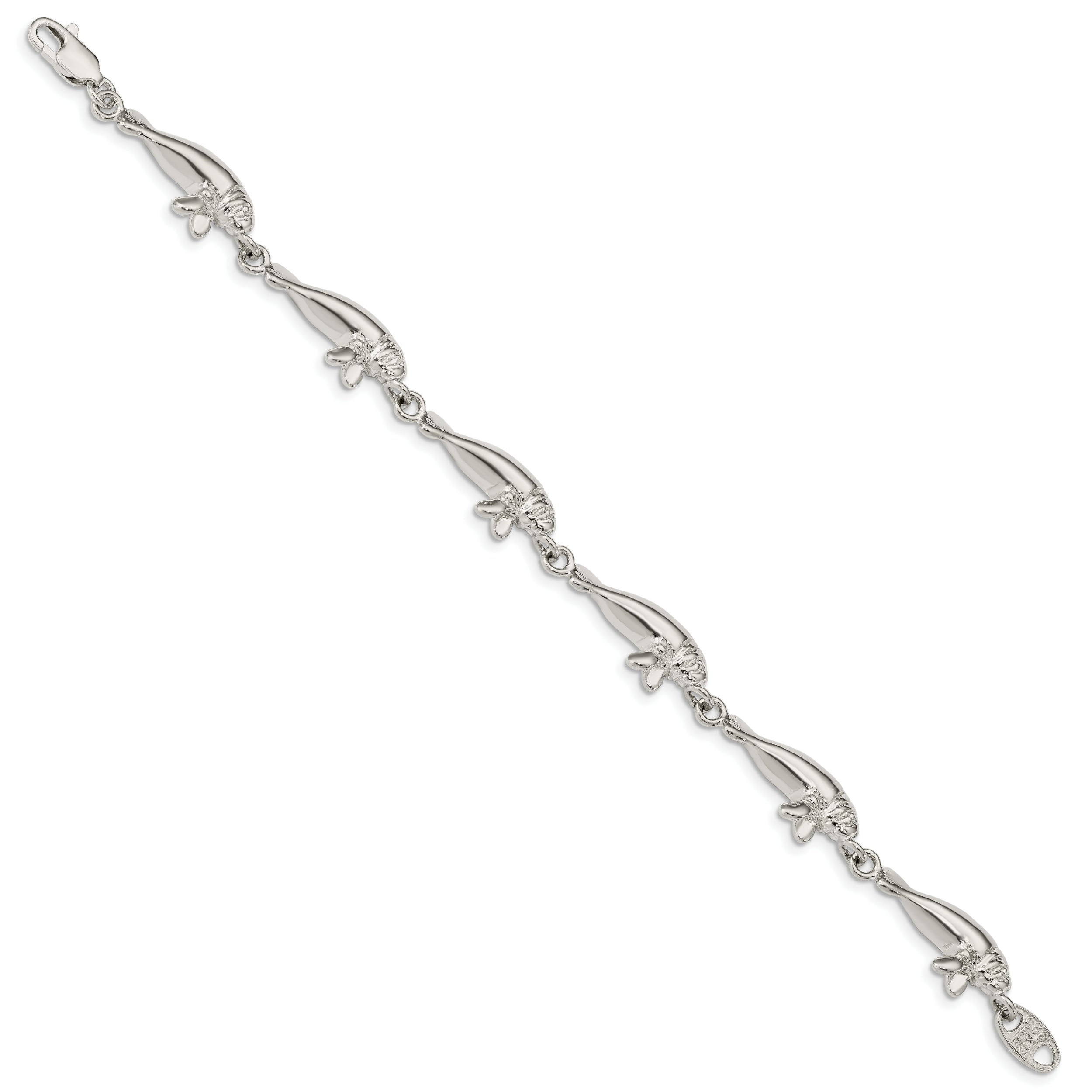 Sterling Silver Manatees Bracelet