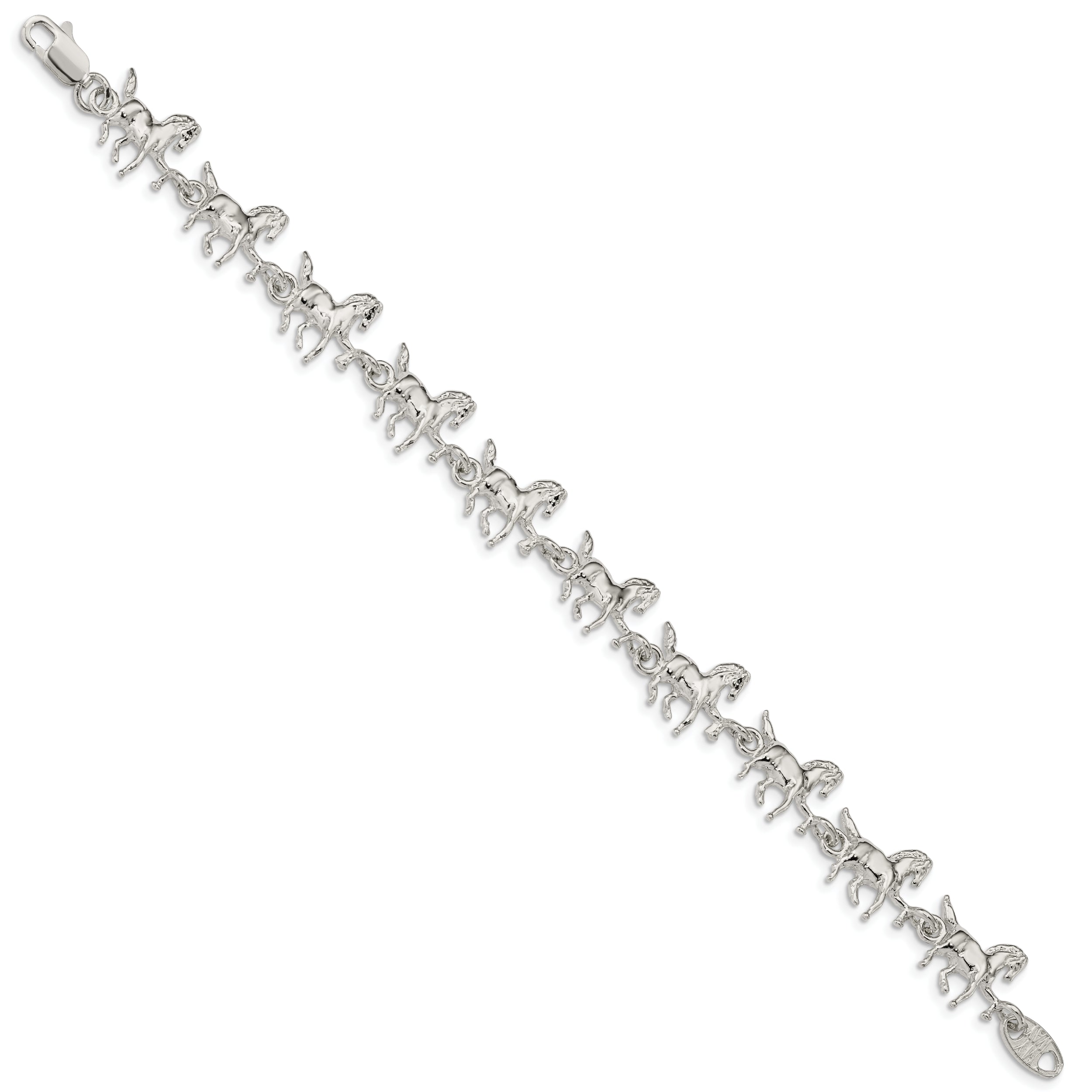 Sterling Silver Horses Bracelet