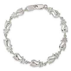 Sterling Silver Cats Bracelet