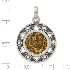 Sterling Silver & Bronze Agrippa Coin Pendant with Antiqued Finish Vintage Charm