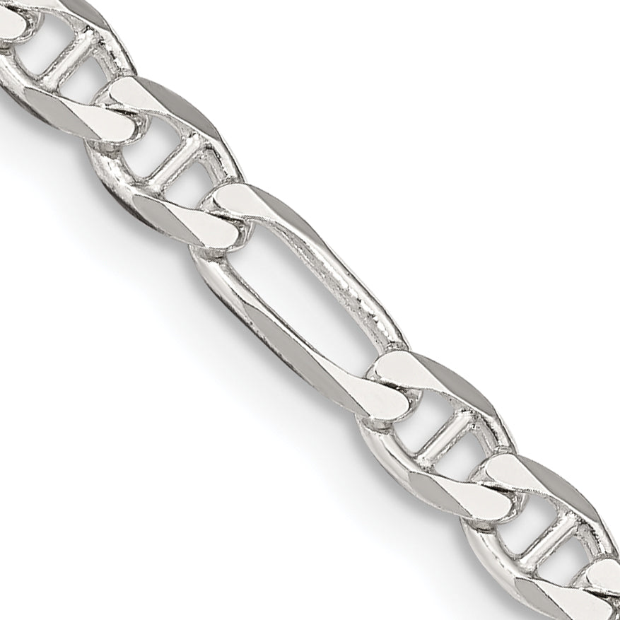 Sterling Silver 3.75mm Figaro Anchor Chain