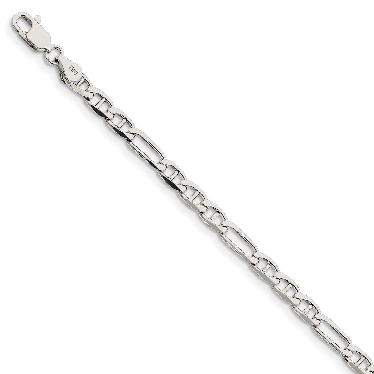 Sterling Silver 4.5mm Figaro Anchor Chain