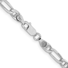 Sterling Silver Rhodium-plated 4.5mm Figaro Anchor Chain