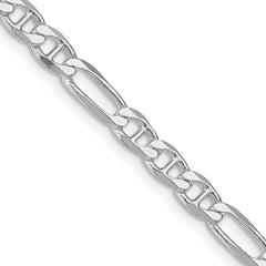 Sterling Silver Rhodium-plated 4.5mm Figaro Anchor Chain