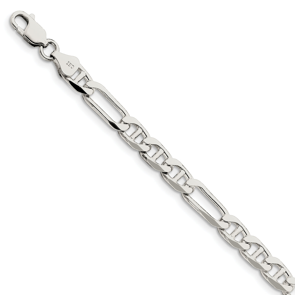 Sterling Silver 6.5mm Figaro Anchor Chain