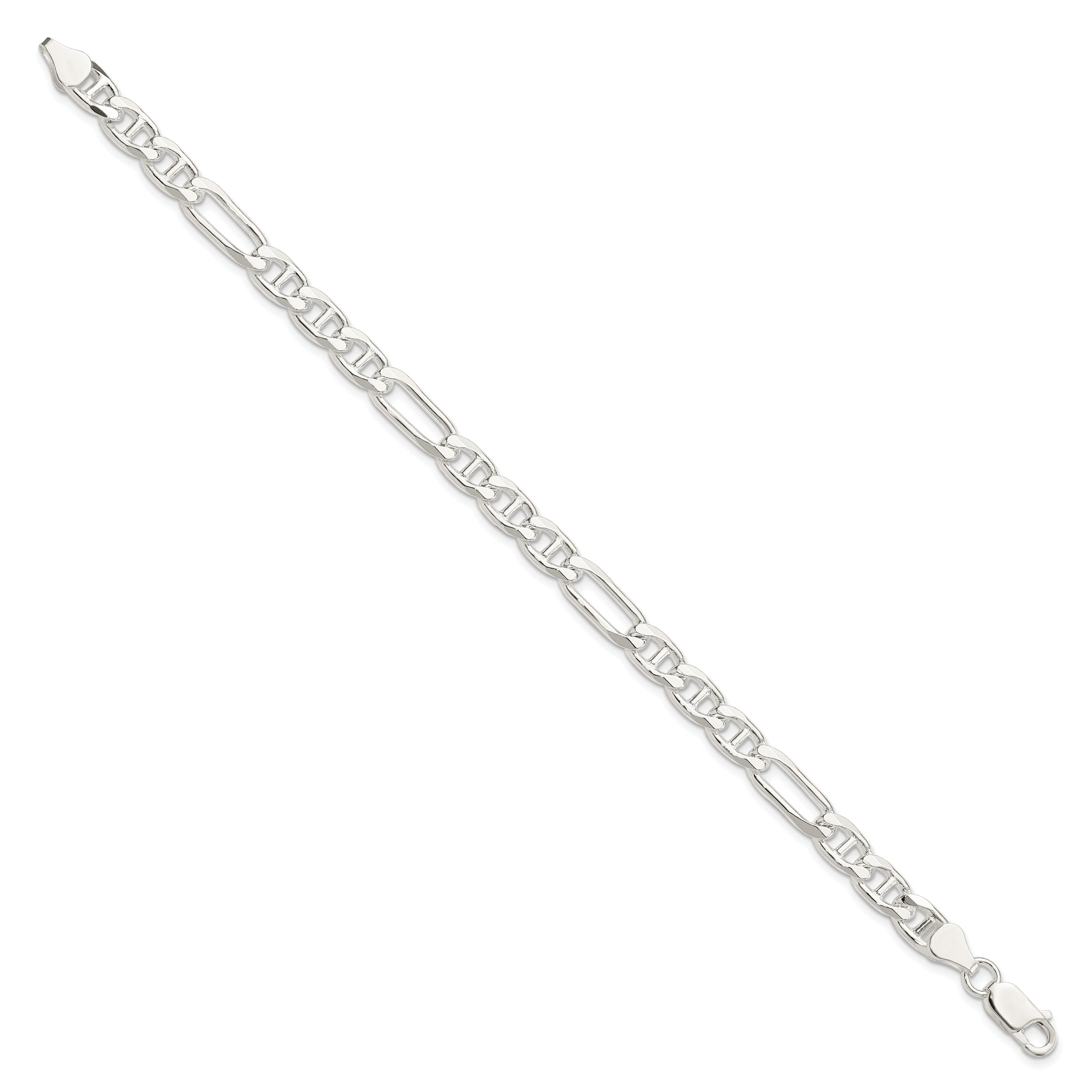 Sterling Silver 6.5mm Figaro Anchor Chain