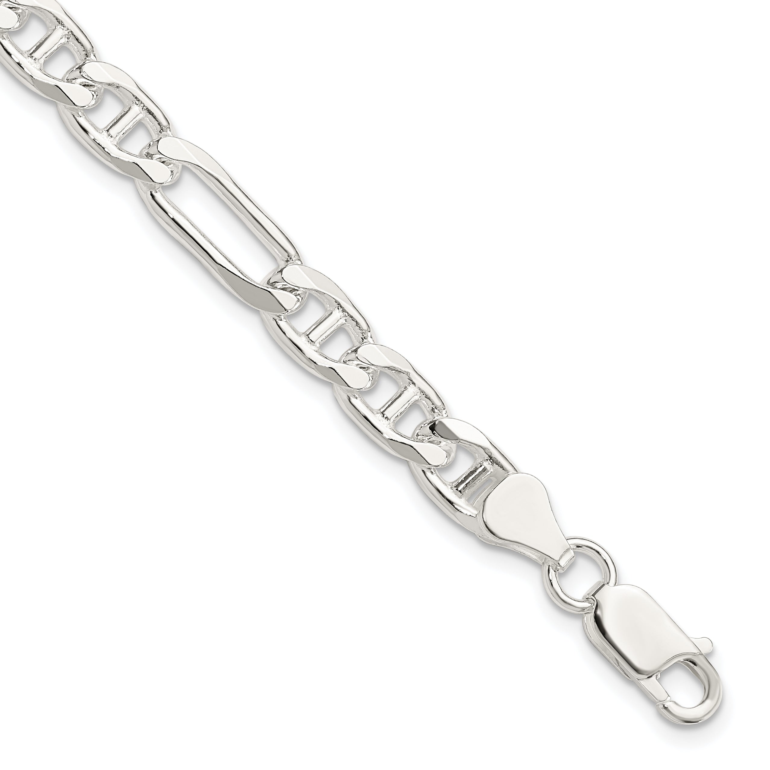 Sterling Silver 6.5mm Figaro Anchor Chain