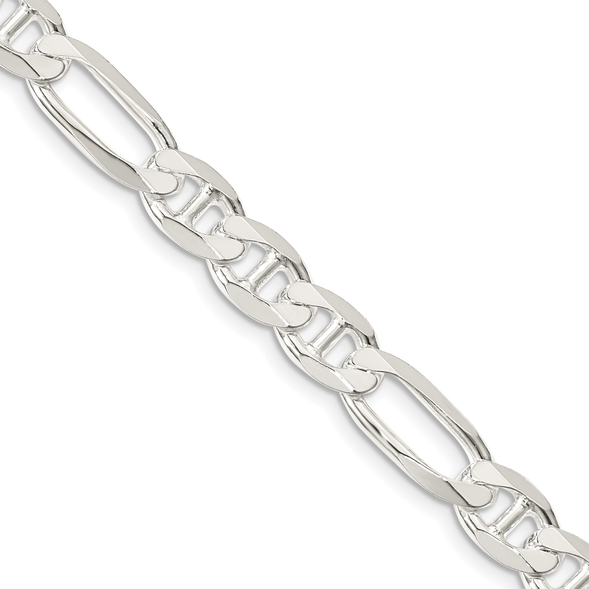 Sterling Silver 7.5mm Figaro Anchor Chain