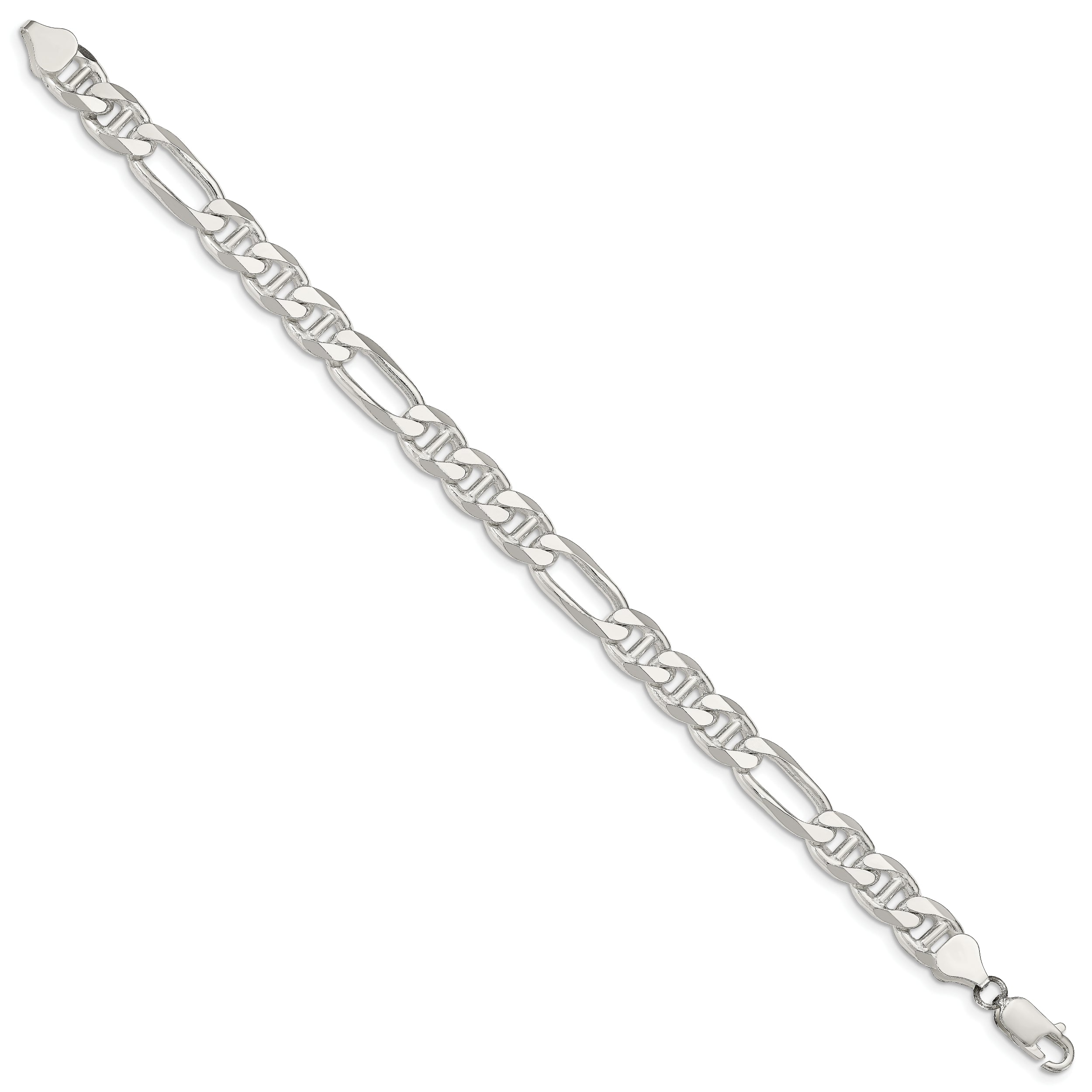 Sterling Silver 7.75mm Figaro Anchor Chain