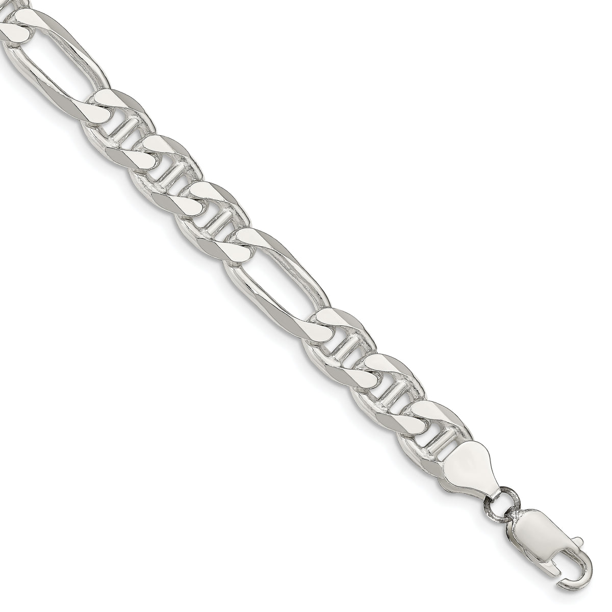 Sterling Silver 7.75mm Figaro Anchor Chain