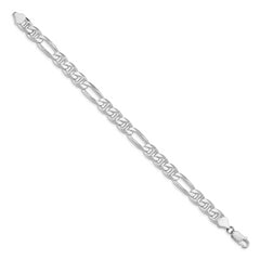 Sterling Silver Rhodium-plated 7.75mm Figaro Anchor Chain