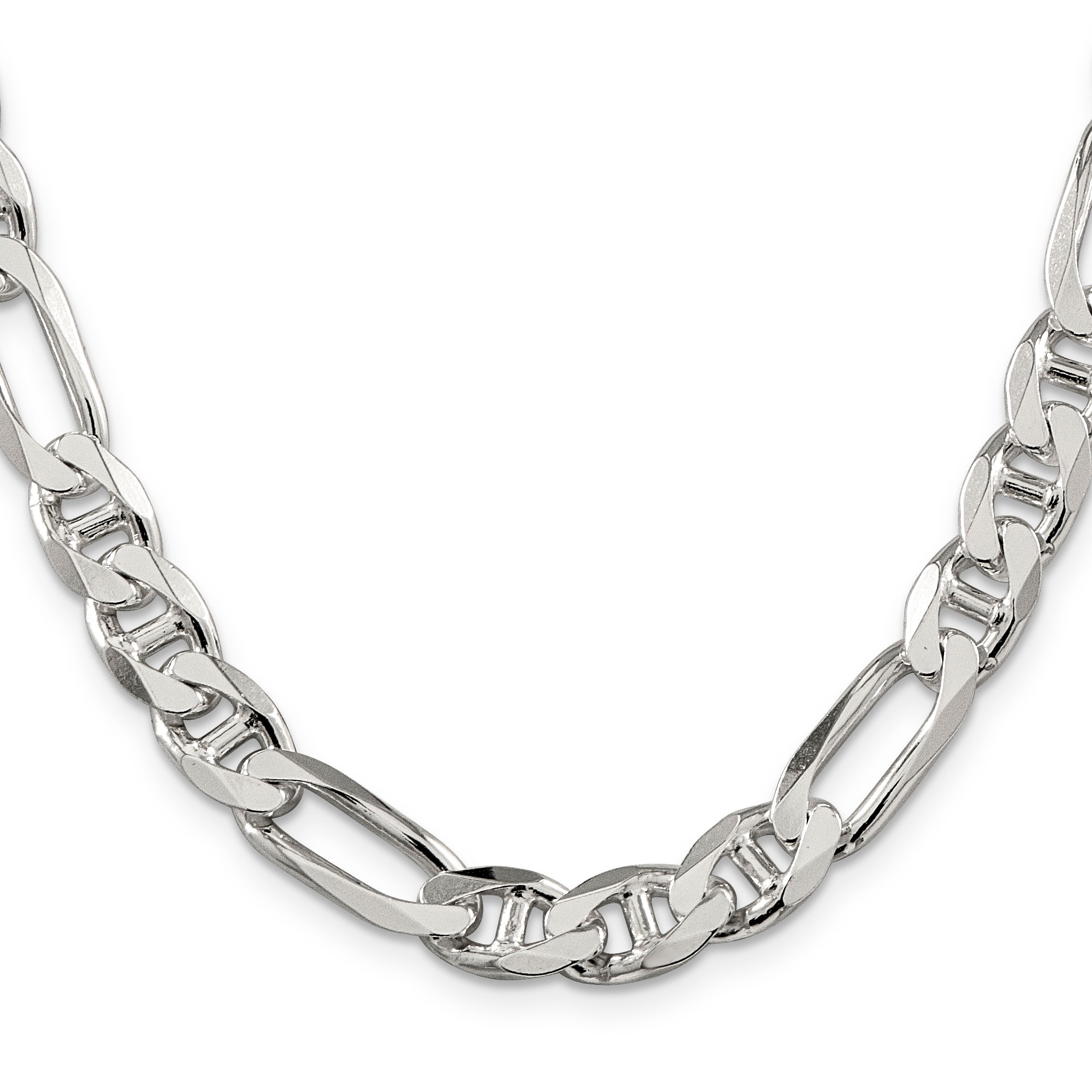 Sterling Silver 8.75mm Figaro Anchor Chain