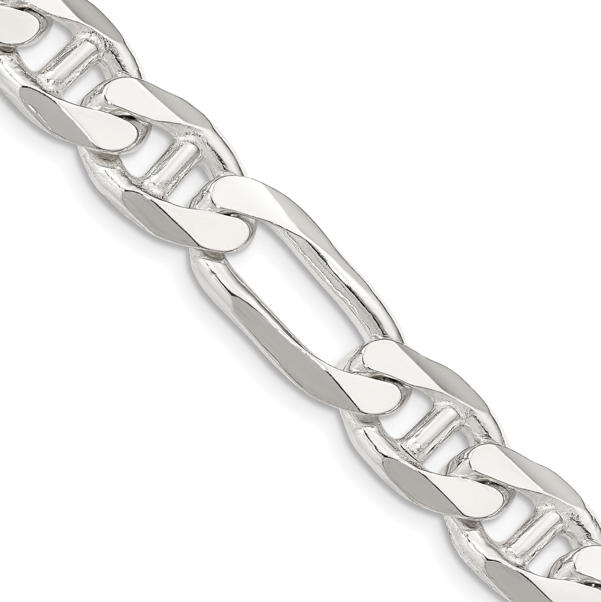 Sterling Silver 10.65mm Figaro Anchor Chain