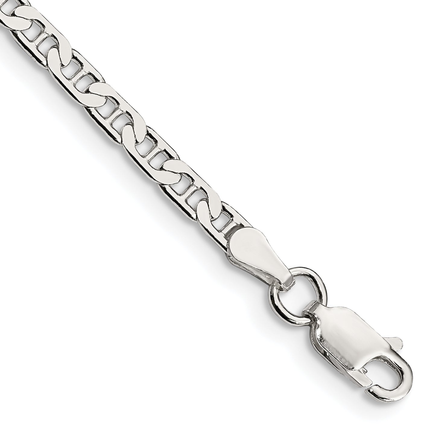 Sterling Silver 3mm Flat Anchor Chain Anklet