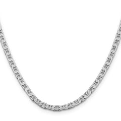 Sterling Silver Rhodium-plated 3.75mm Flat Anchor Chain