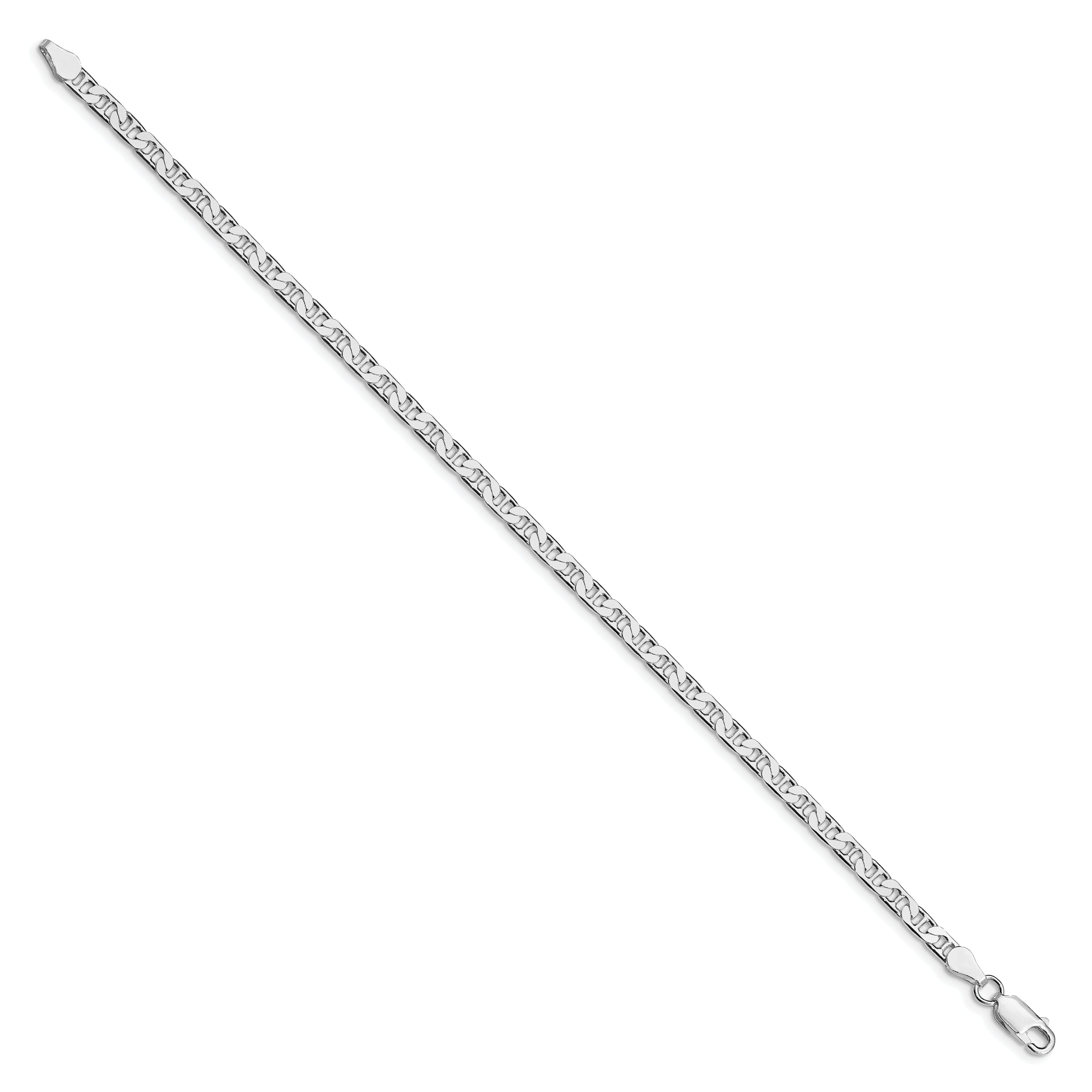 Sterling Silver Rhodium-plated 3.75mm Flat Anchor Chain