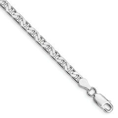 Sterling Silver Rhodium-plated 3.75mm Flat Anchor Chain