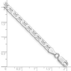 Sterling Silver Rhodium-plated 4.5mm Flat Anchor Chain