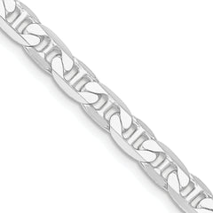 Sterling Silver Rhodium-plated 7mm Flat Anchor Chain