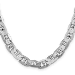 Sterling Silver Rhodium-plated 9.5mm Flat Anchor Chain