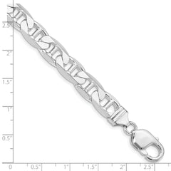 Sterling Silver Rhodium-plated 9.5mm Flat Anchor Chain