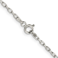 Sterling Silver 2.2mm Diamond-cut Long Link Cable Chain