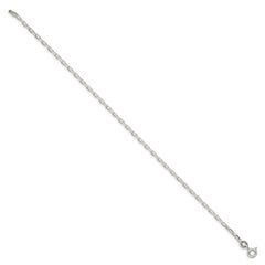 Sterling Silver 2.2mm Diamond-cut Long Link Cable Chain