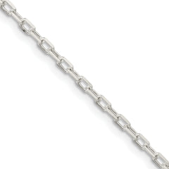 Sterling Silver 2.2mm Diamond-cut Long Link Cable Chain