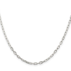 Sterling Silver 2.9mm Diamond-cut Long Link Cable Chain