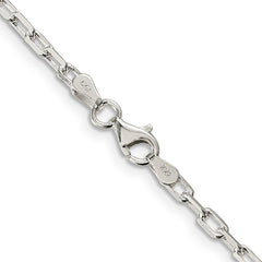 Sterling Silver 2.9mm Diamond-cut Long Link Cable Chain