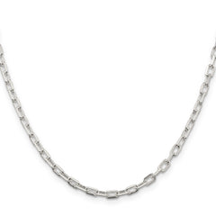 Sterling Silver 3.5mm Diamond-cut Long Link Cable Chain