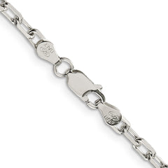 Sterling Silver 3.5mm Diamond-cut Long Link Cable Chain