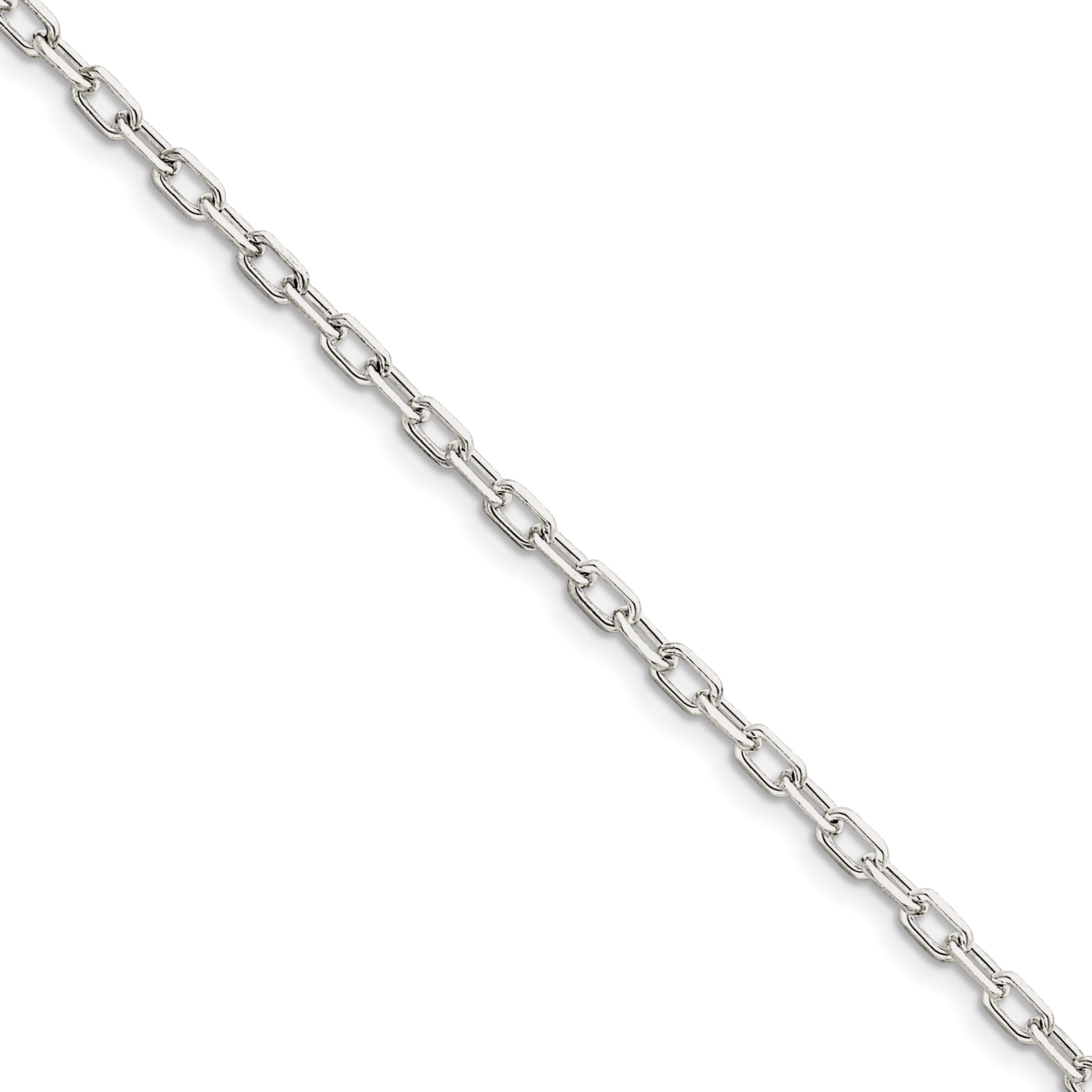 Sterling Silver 3.5mm Fancy Diamond-cut Open Link Cable Chain