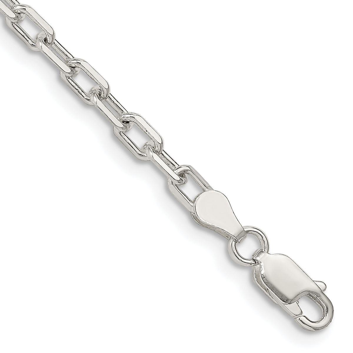 Sterling Silver 3.5mm Diamond-cut Long Link Cable Chain