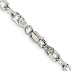 Amore La Vita Sterling Silver Rhodium-plated Polished 4.3mm Diamond-cut 7 inch Open Link Cable with Lobster Clasp Charm Bracelet