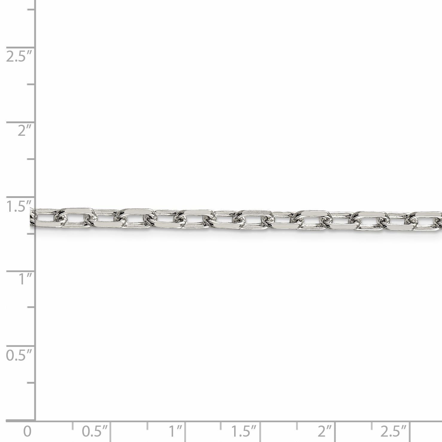 Amore La Vita Sterling Silver Rhodium-plated Polished 4.3mm Diamond-cut 7 inch Open Link Cable with Lobster Clasp Charm Bracelet