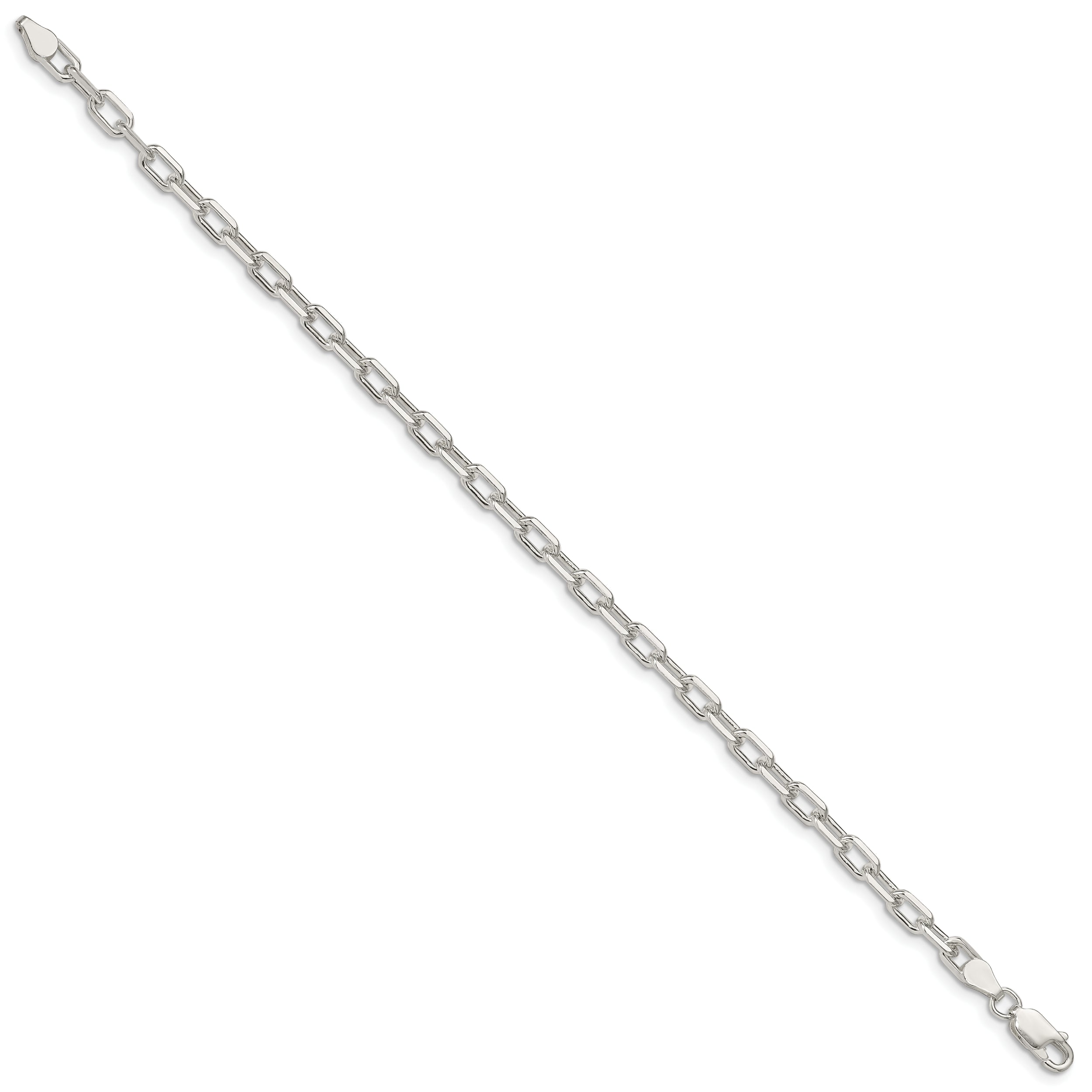 Sterling Silver 4.3mm Diamond-cut Long Link Cable Chain