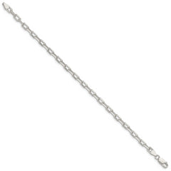 Sterling Silver 4.3mm Diamond-cut Long Link Cable Chain