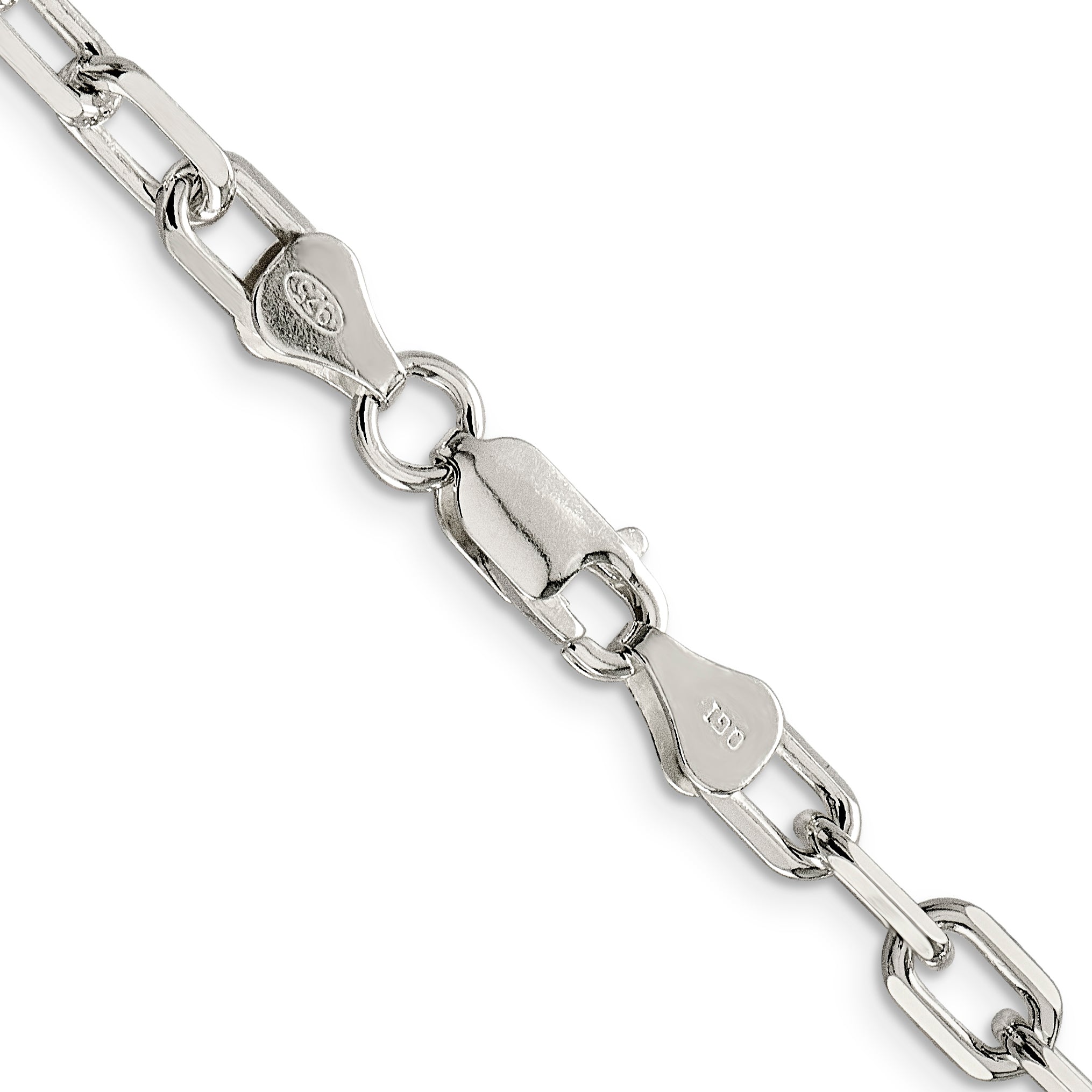 Sterling Silver 5.5mm Diamond-cut Long Link Cable Chain