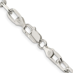 Sterling Silver 6.5mm Diamond-cut Long Link Cable Chain